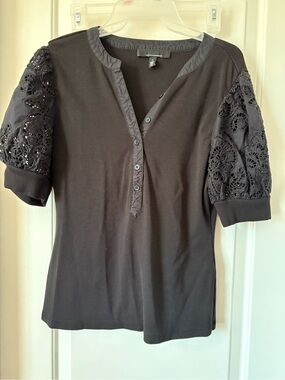 WHBM black blouse